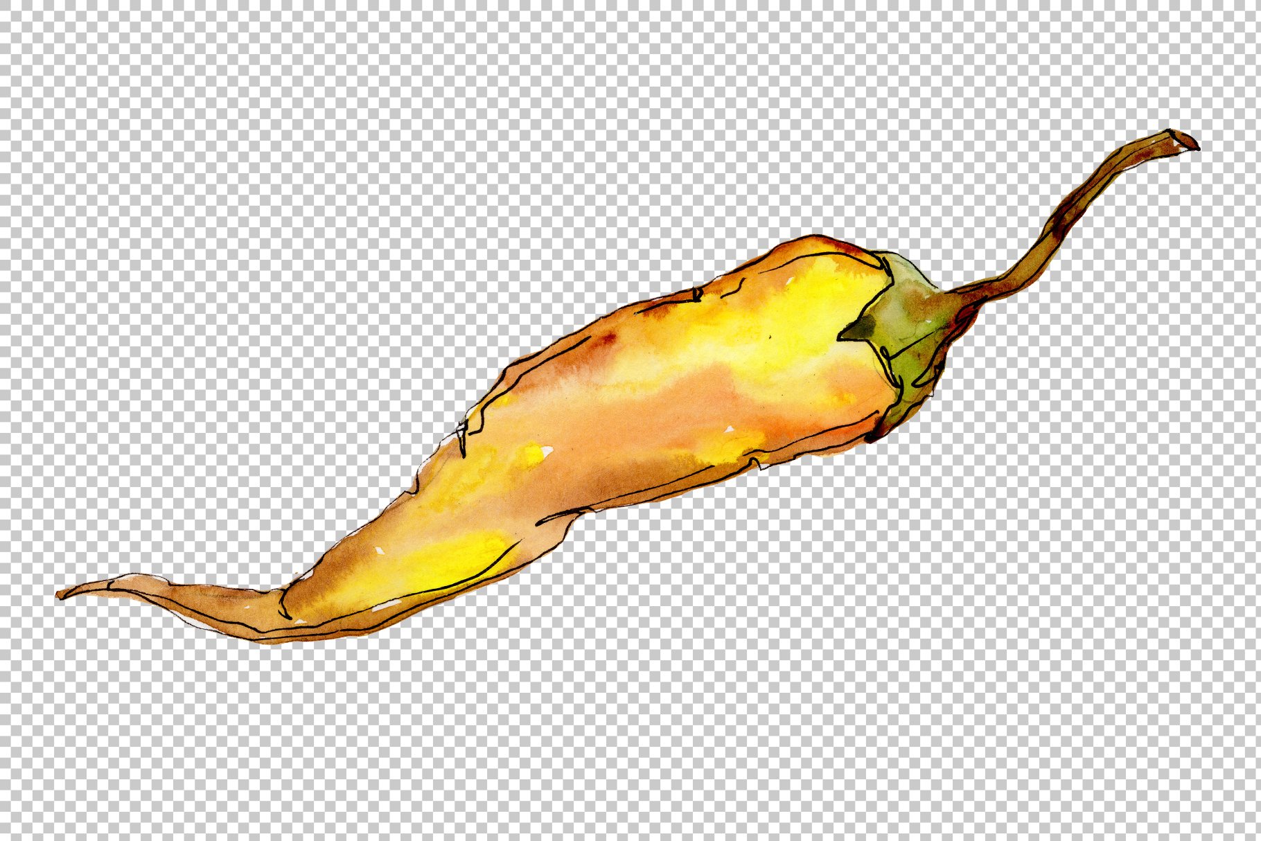 Bright yellow chili pepper.