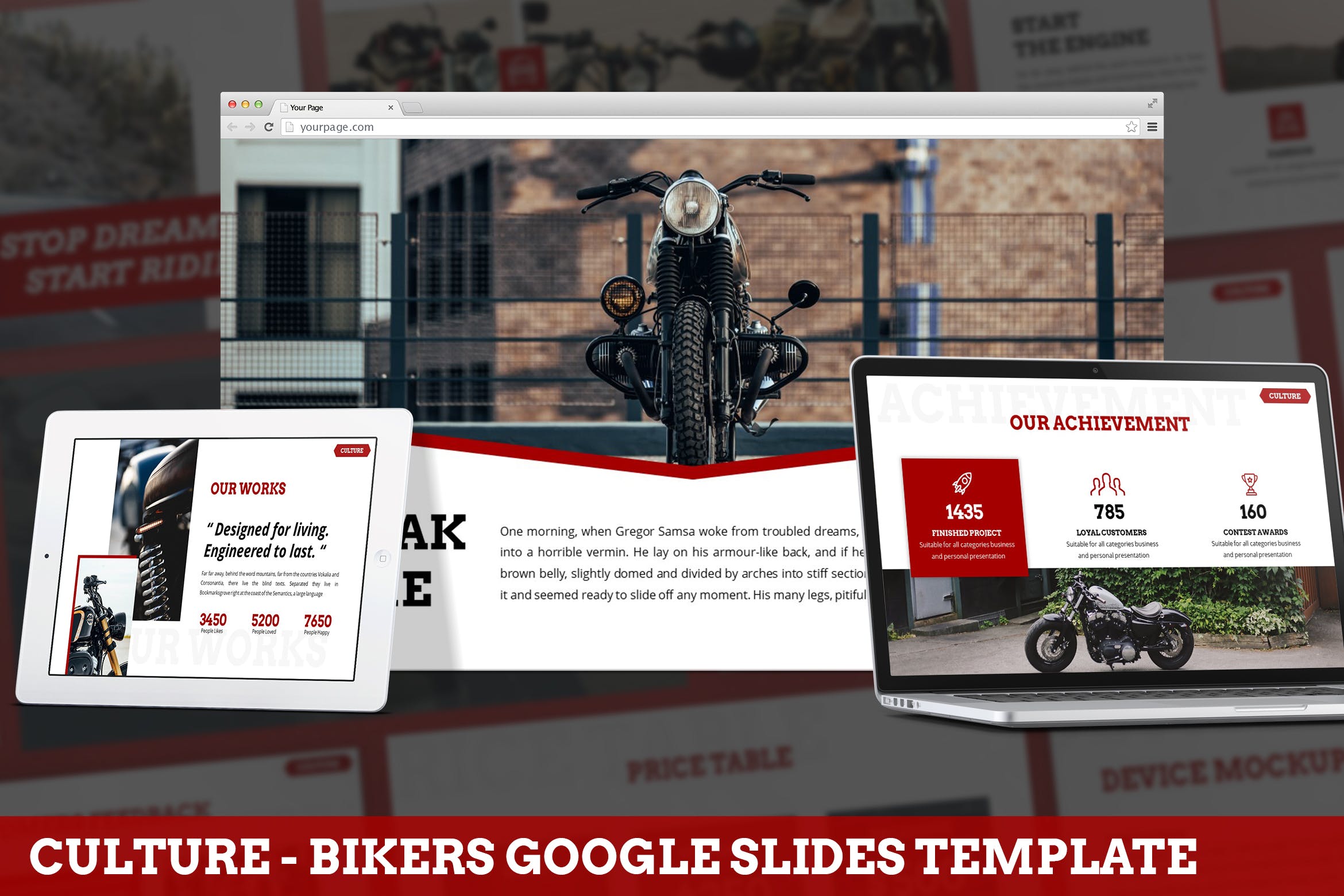 Cover image of Culture - Bikers Google Slides Template.