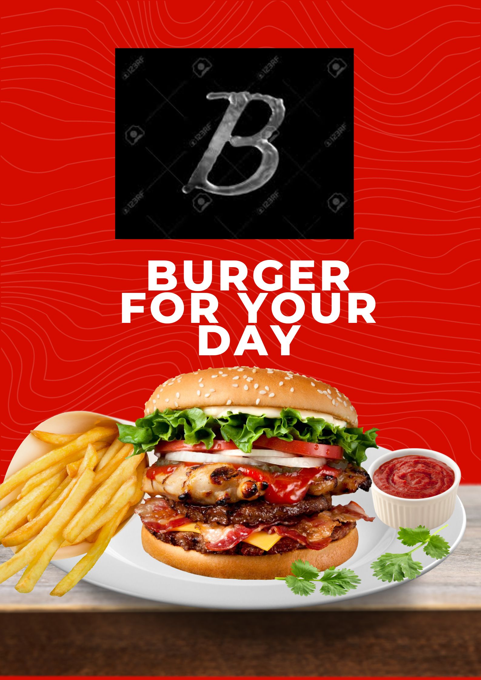 B-Logo Design, B for burger logo.