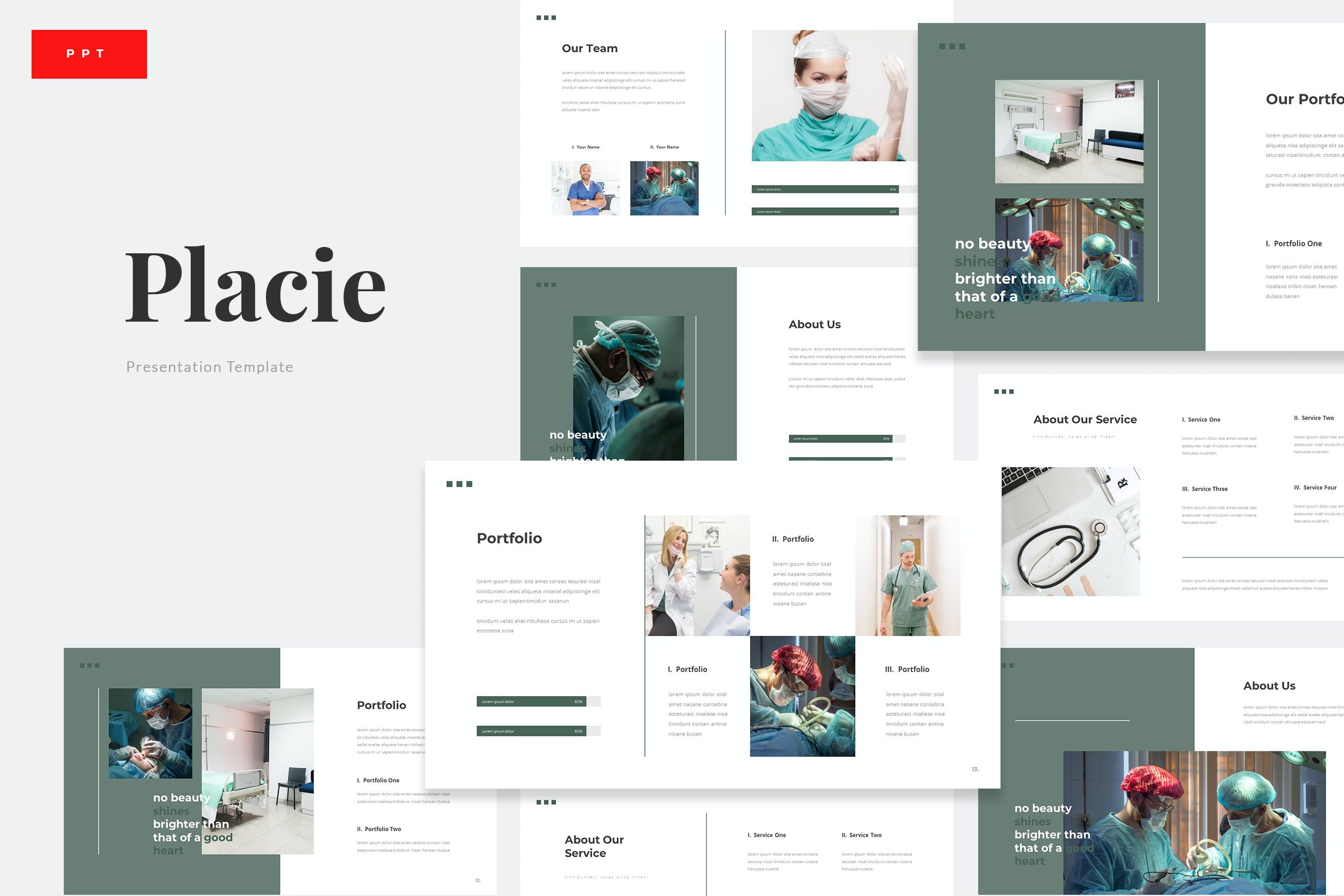 Cover image of Placie - Medical Surgery Powerpoint Template.