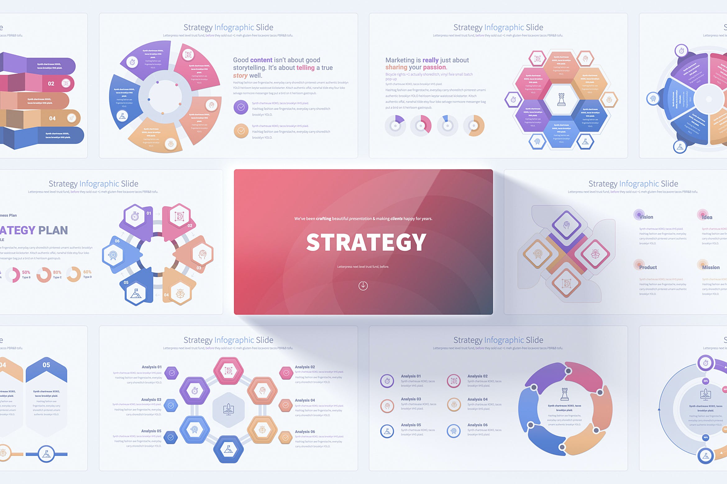 Cover image of Strategy - PowerPoint Infographics Slides.