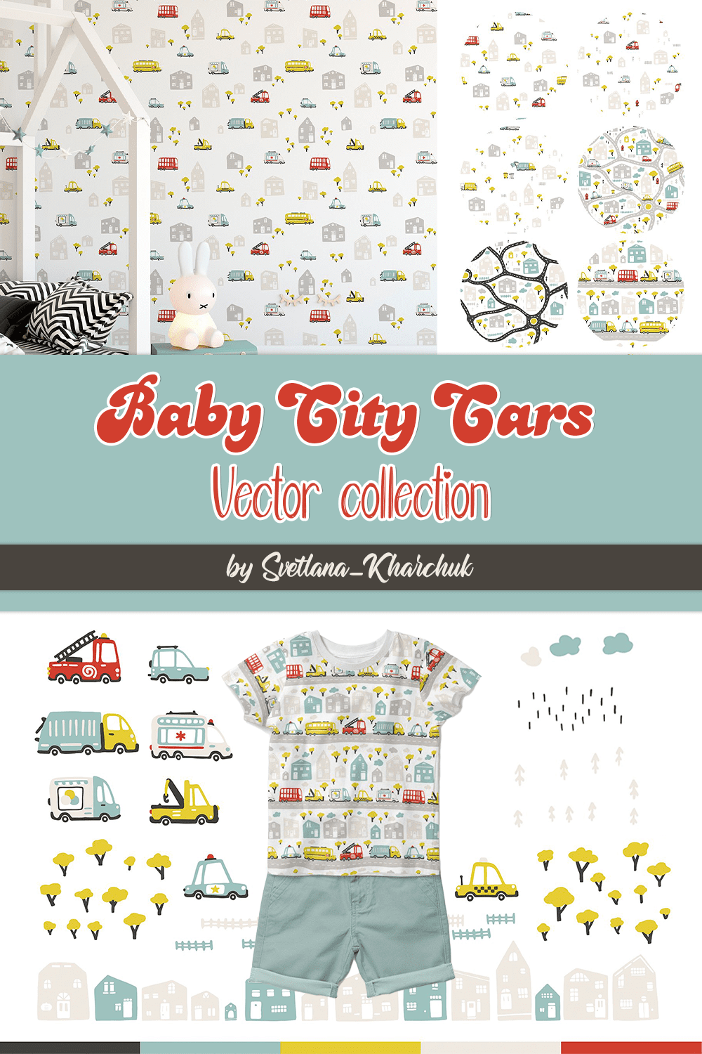 baby city cars. vector collection pinterest