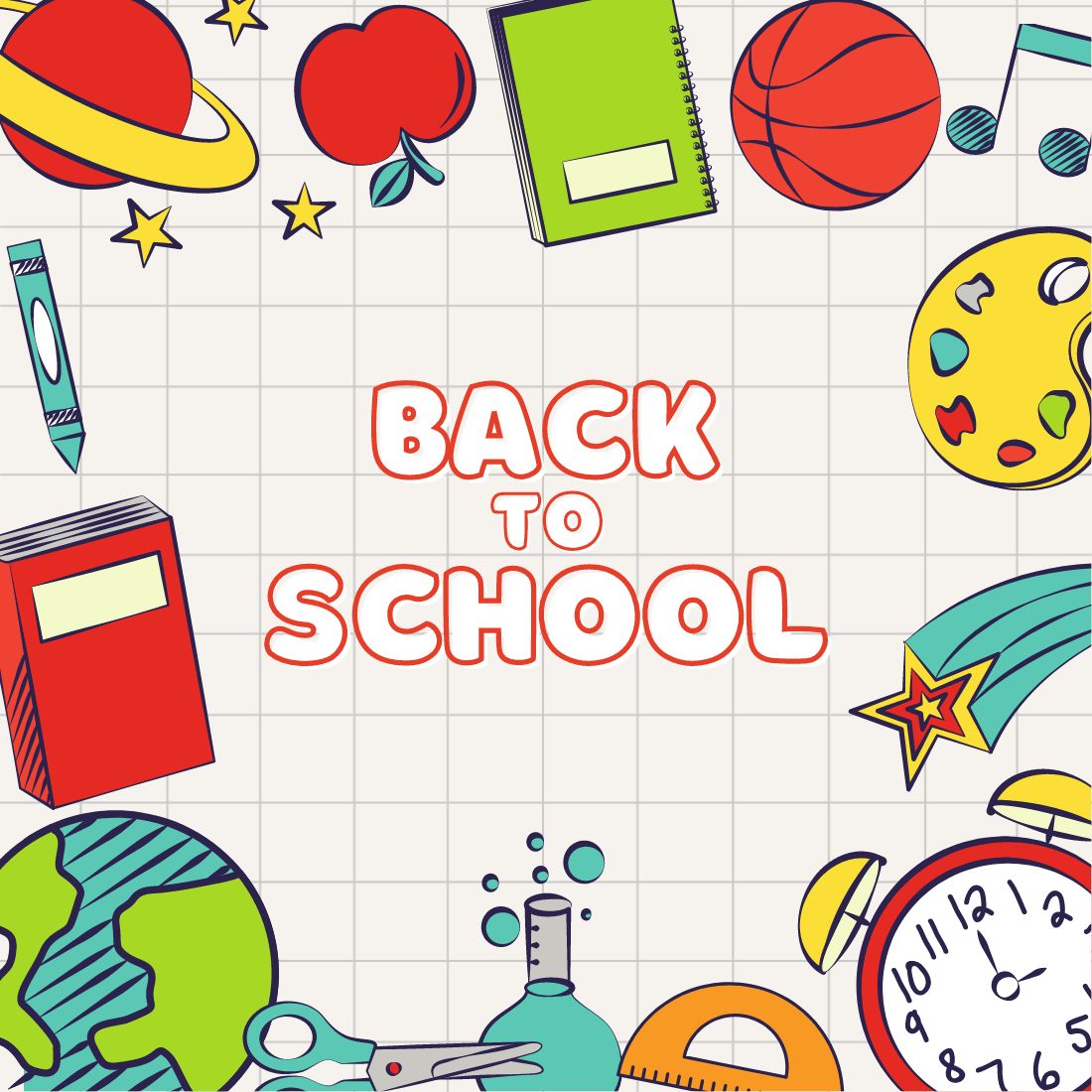 Back to School Logos 7 Styles Templates preview image.