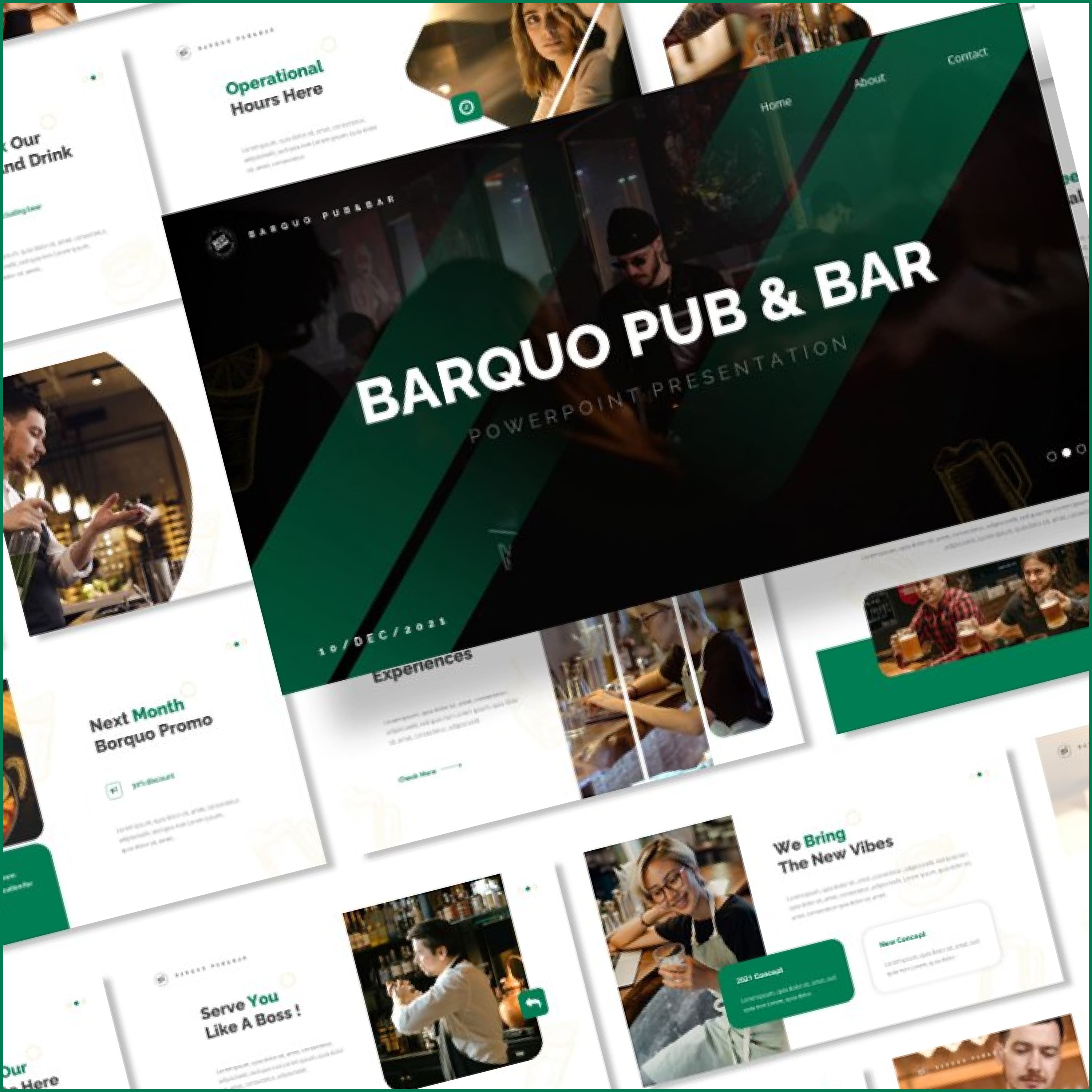 Barquo – Pub & Bar PowerPoint cover.