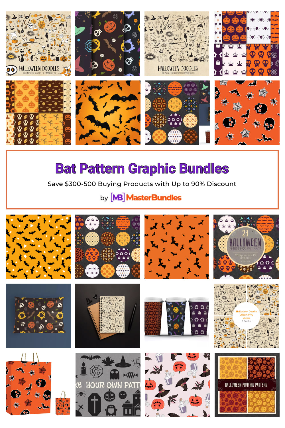 Bat Pattern Graphic Bundles Example.