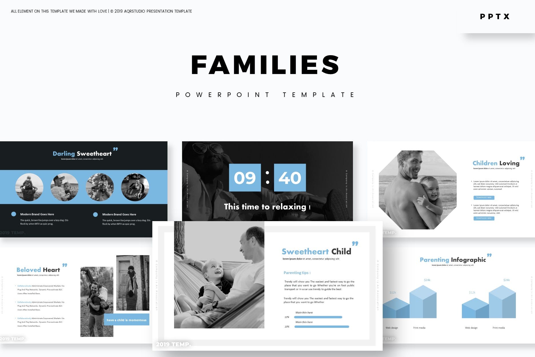 Cover image of Families - Powerpoint Template.