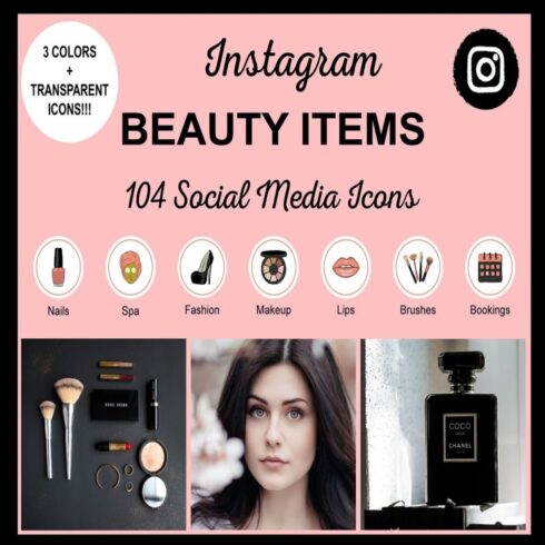 beauty items preview 104 Instagram Beauty Items (104 Social Media Icons)