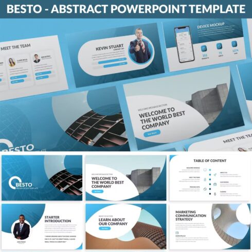 Besto abstract powerpoint template - main image preview.