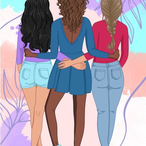 Picture of Best friends, minimalistic style | MasterBundles