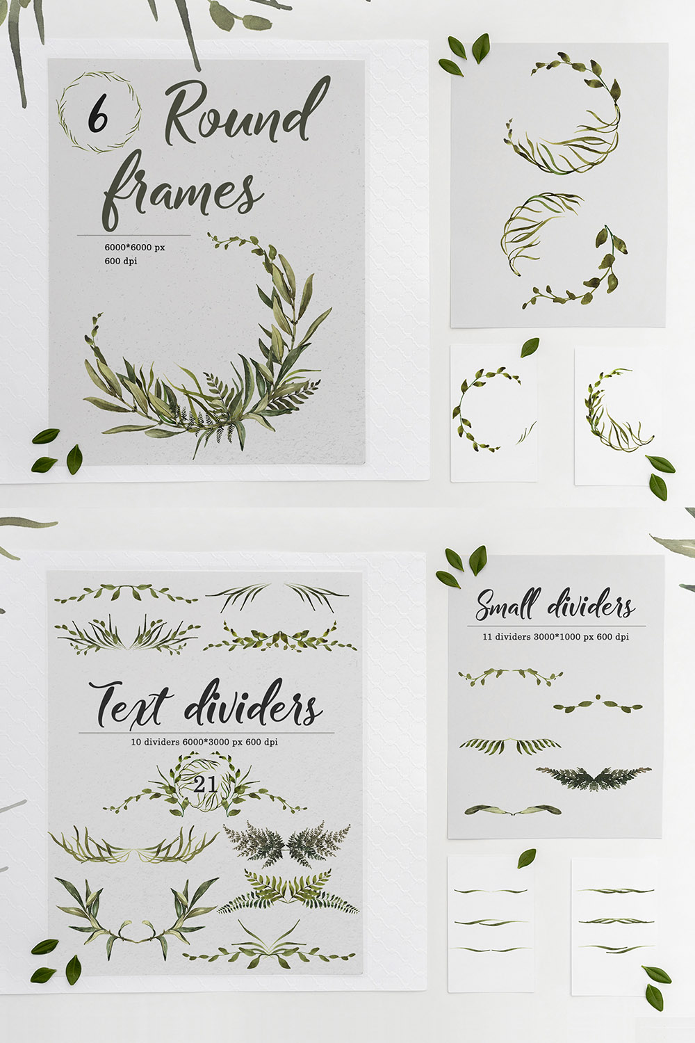 Watercolor Herbal Collection PNG pinterest image.