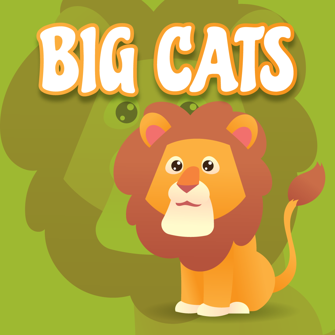 Cute Big Cats Vector Cartoon Characters