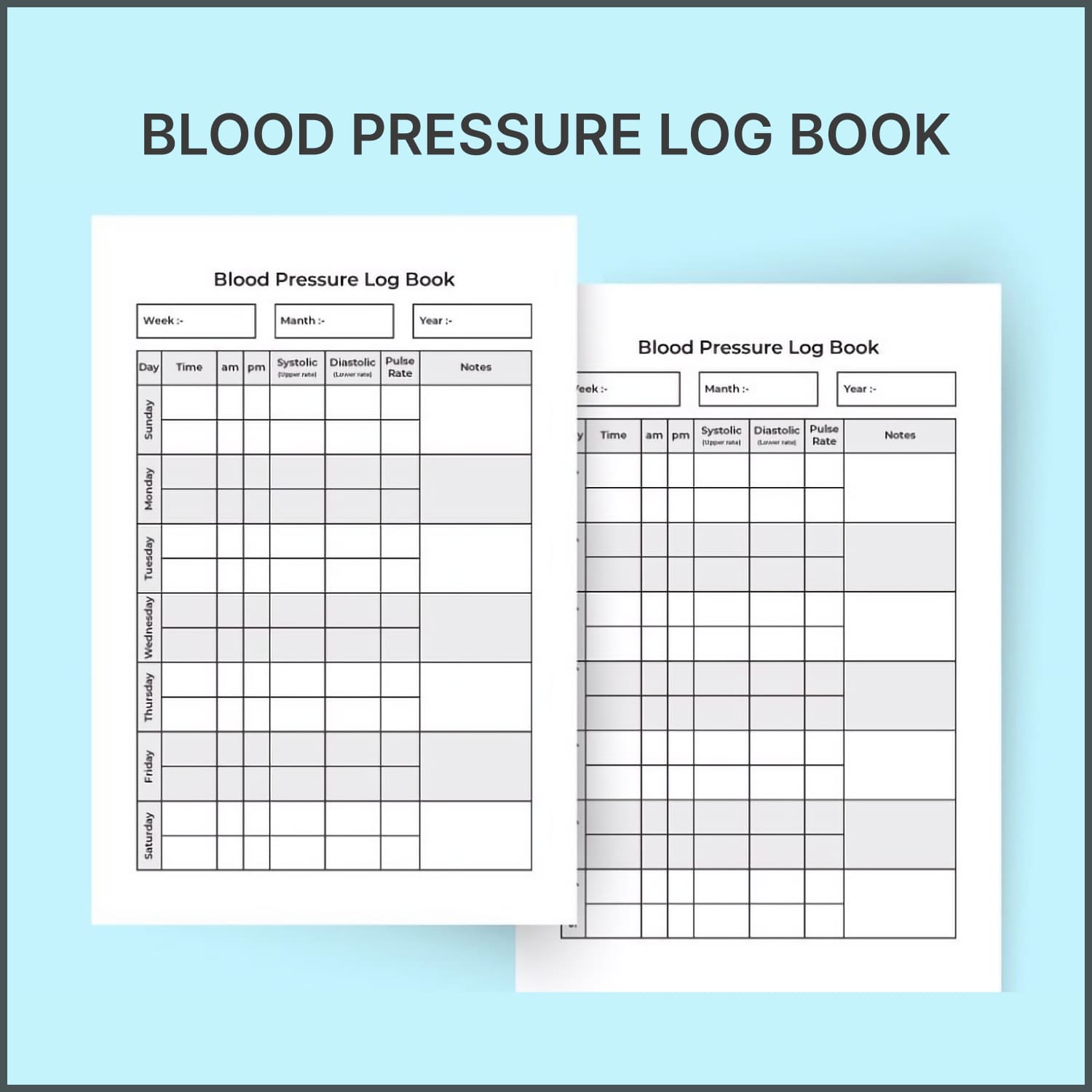 Blood Pressure notebook KDP interior from Iftikhar Alam.