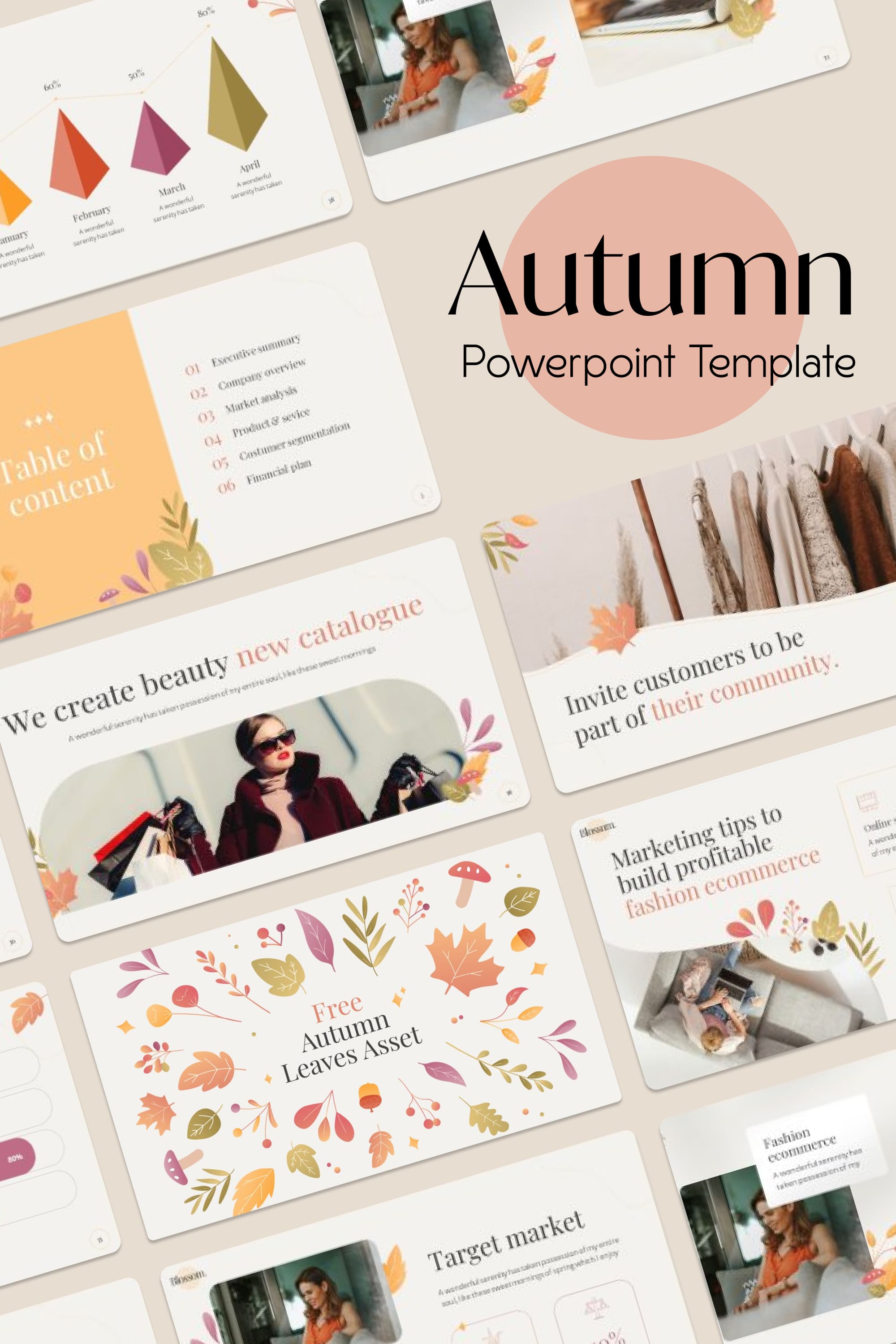 blossom autumn powerpoint template pinterest