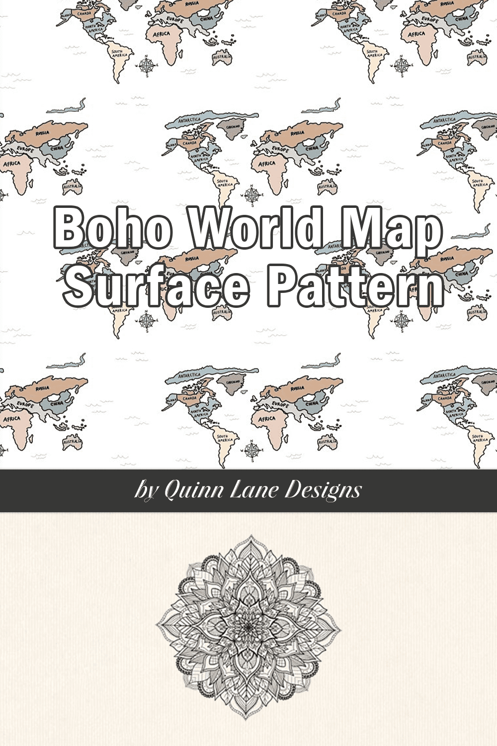 boho world map surface pattern pinterest