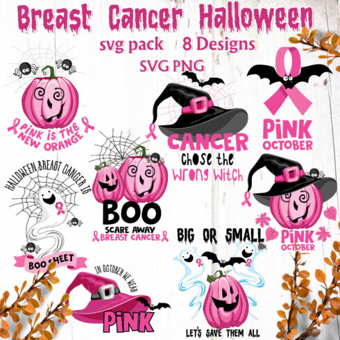 breast cancer halloween svg.