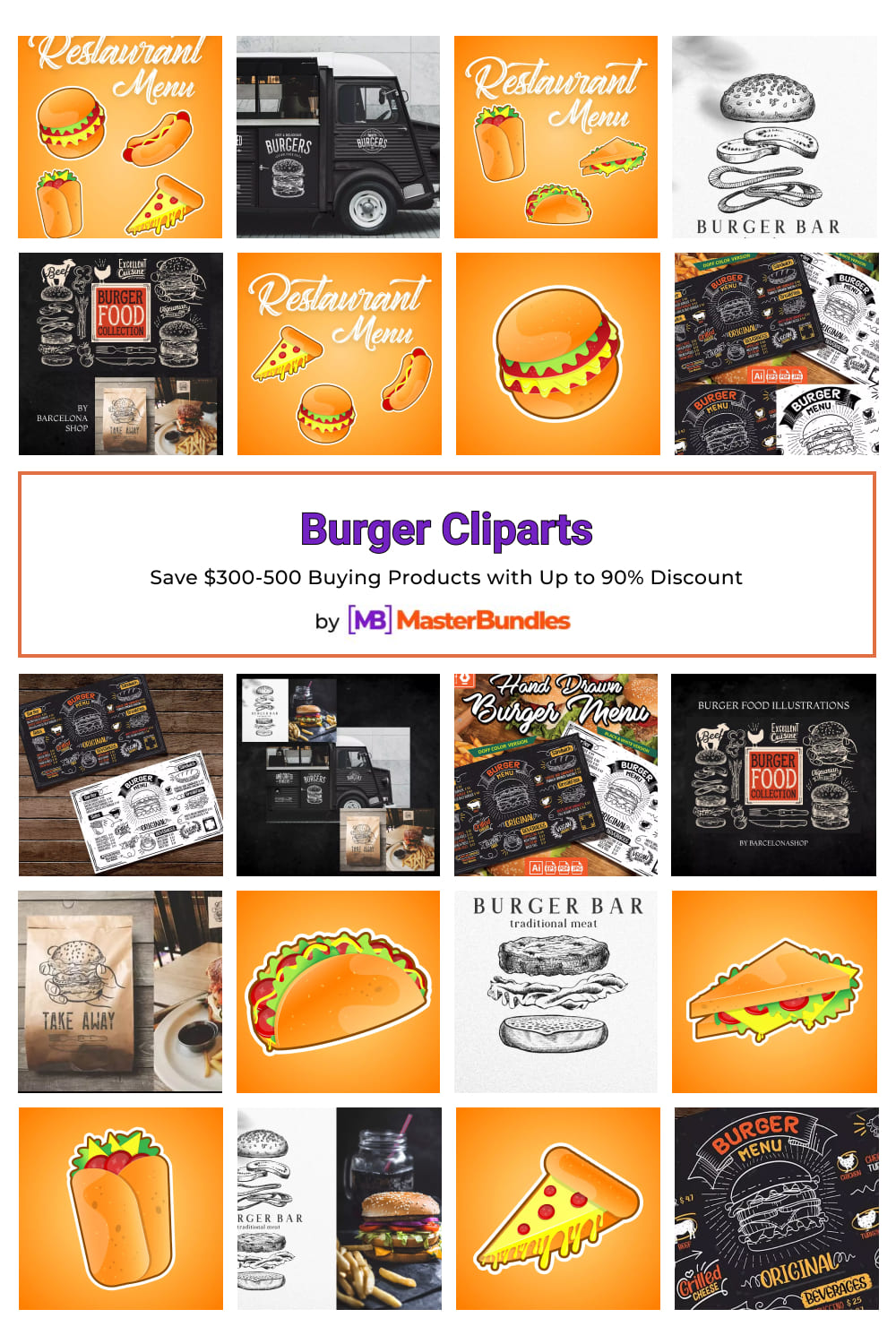 Burger Cliparts for Pinterest.