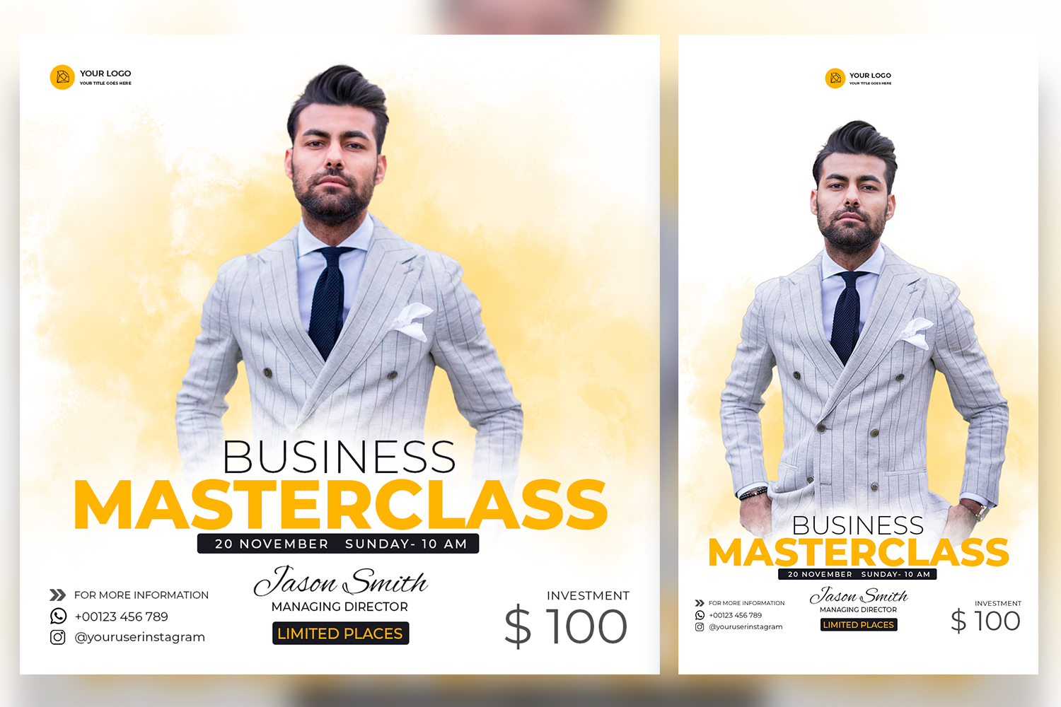 corporate business masterclass event flyer Template