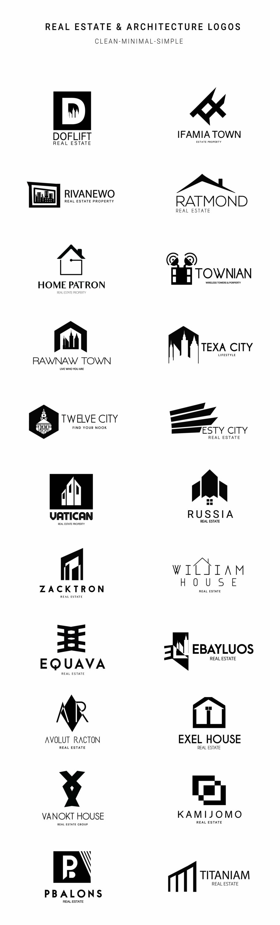 Small black real estate logos.