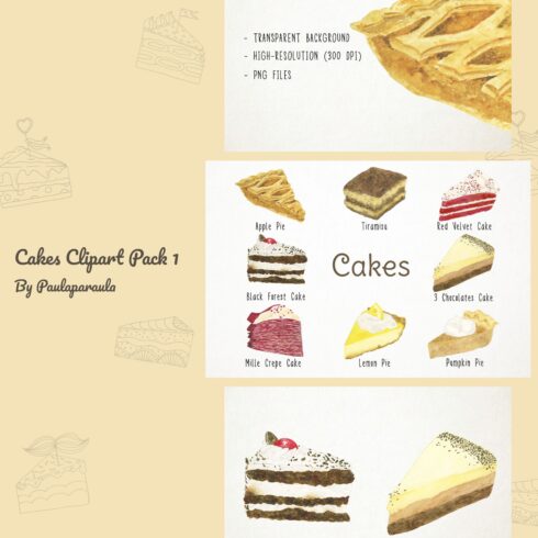 Cakes Clipart Pack 1.