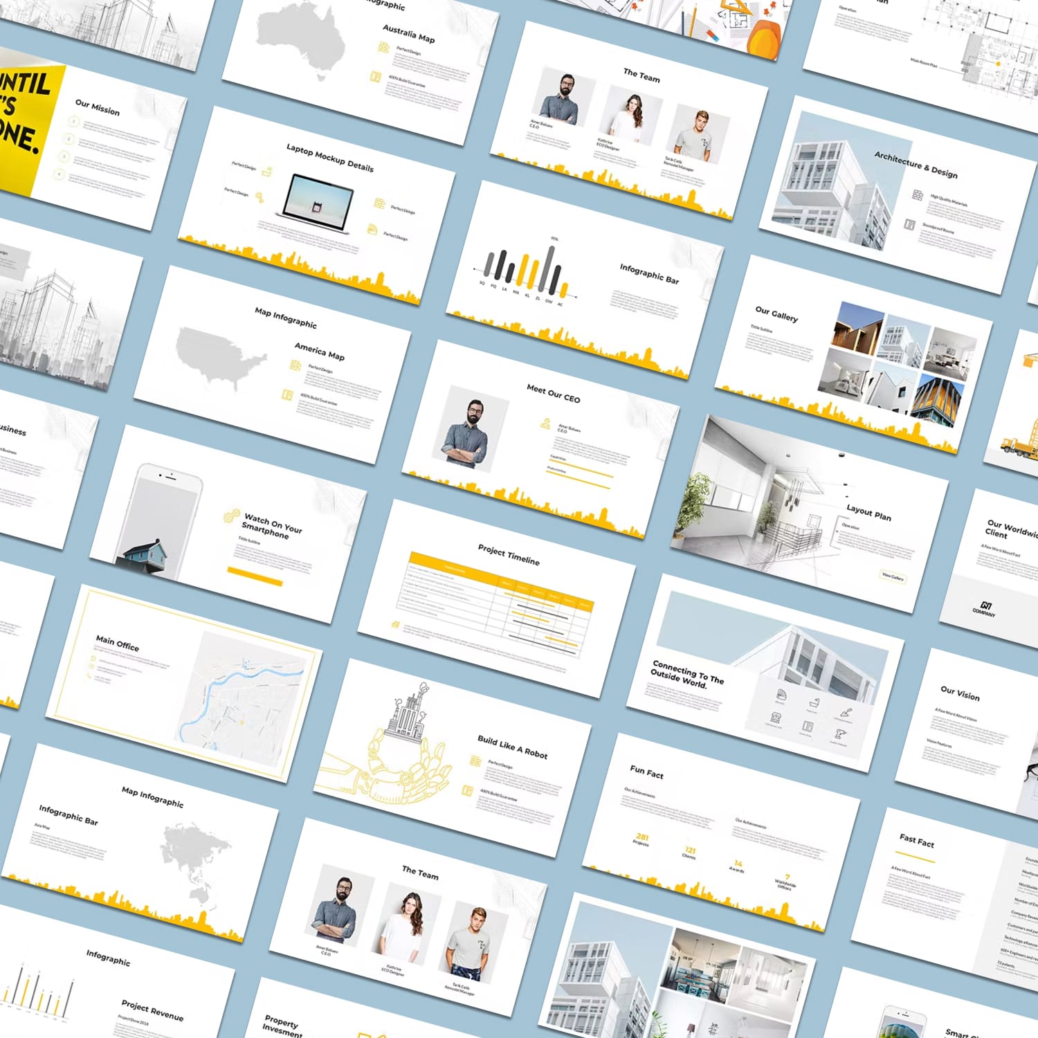 Calyx construction powerpoint template created by kylyman.