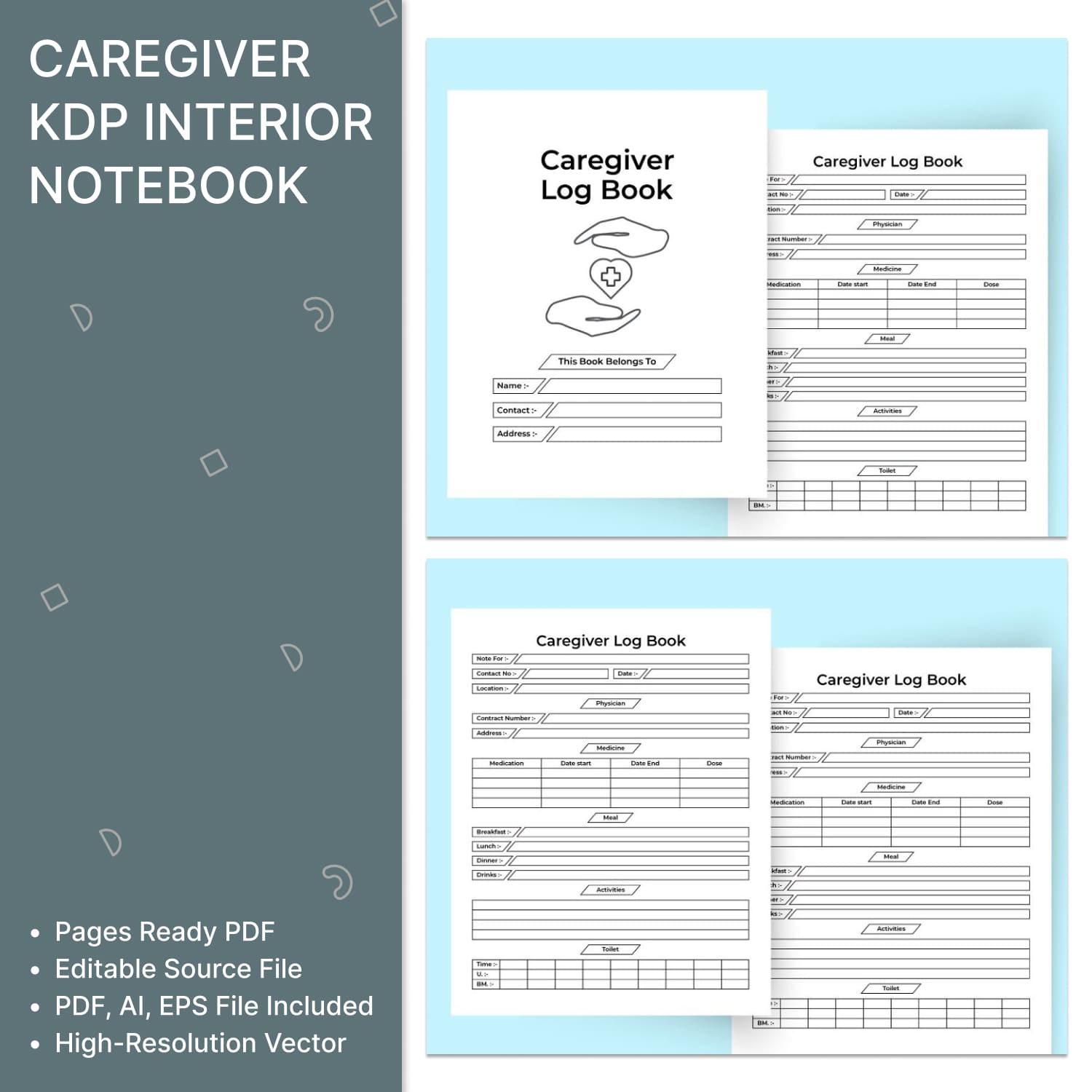 Caregiver KDP interior notebook - main image preview.