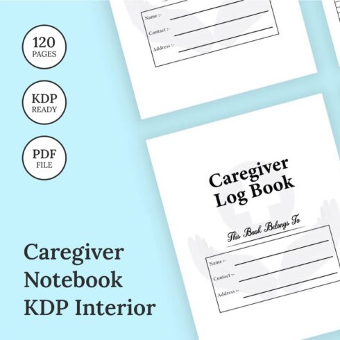 Caregiver notebook kdp interior - main image preview.