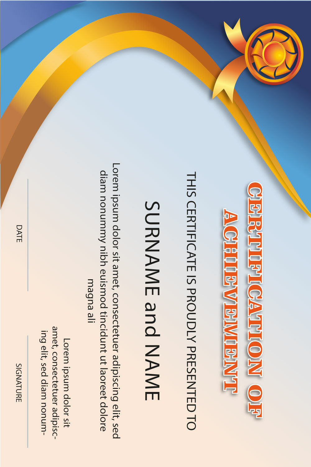 Certification of Achievement Design pinterest image.