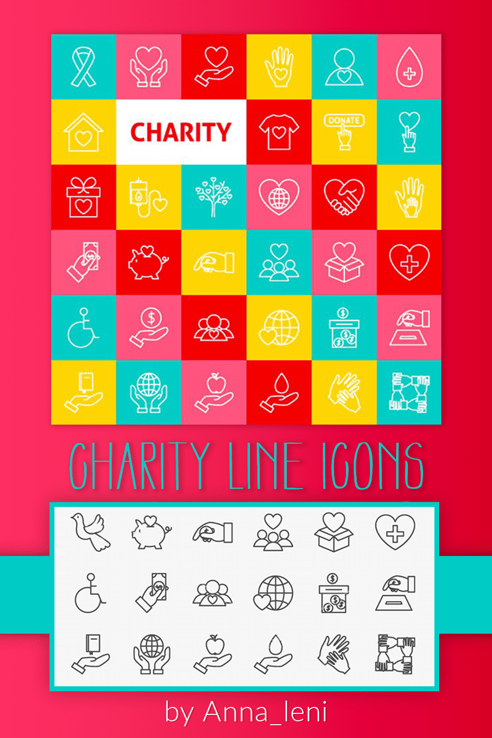 charity line icons pinterest