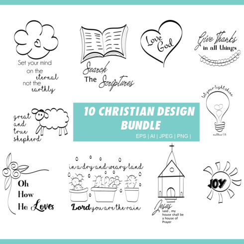 10 Christian Design Bundle Cover Image.