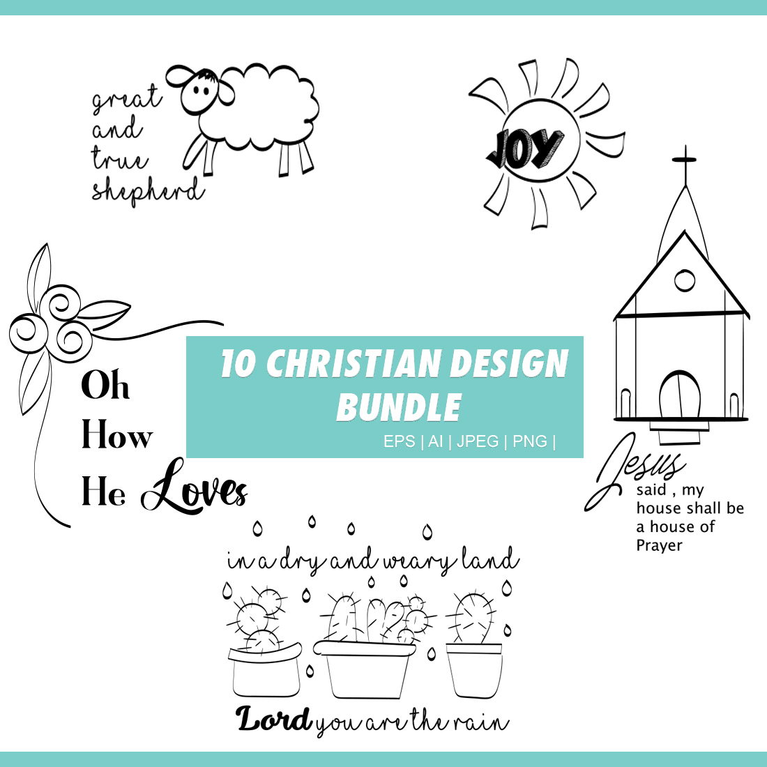 10 Christian Design Bundle Examples.