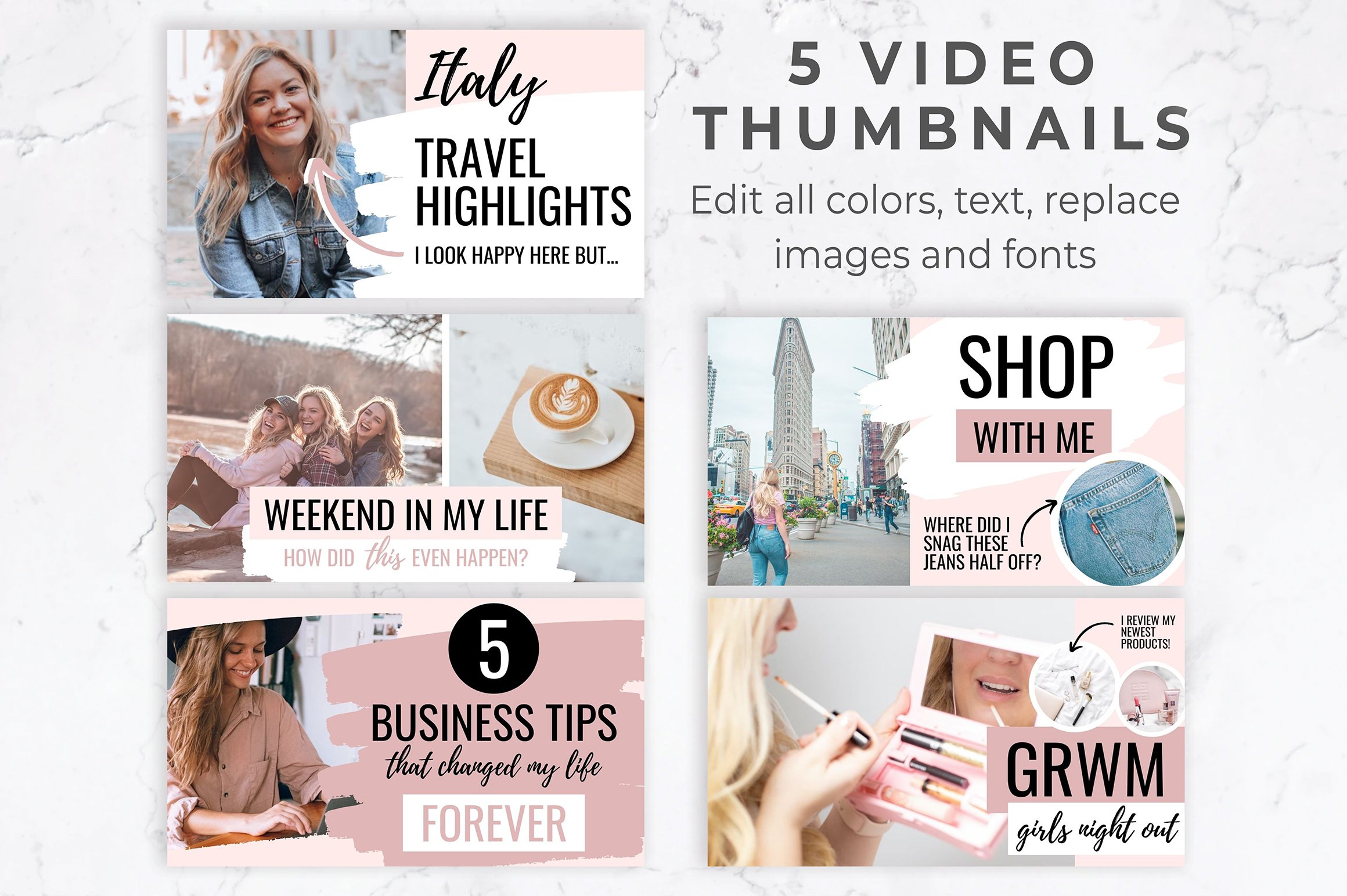 Cool grey and pink colors mix for your youtube channel.