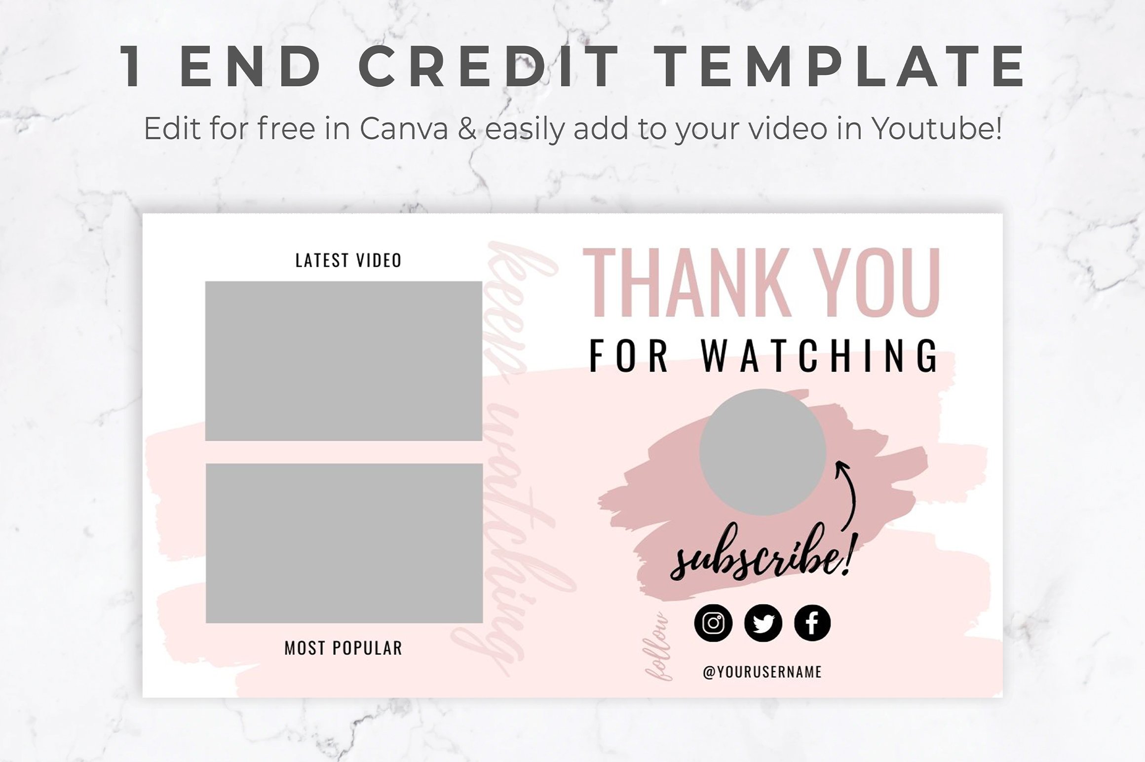 Nice youtube template in light pink.