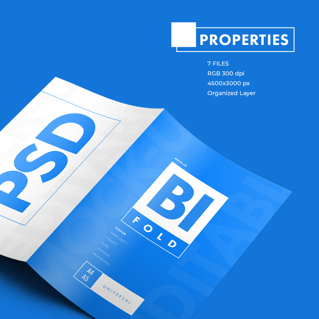 7 Mockup Bi Fold Brochures Preview Image.