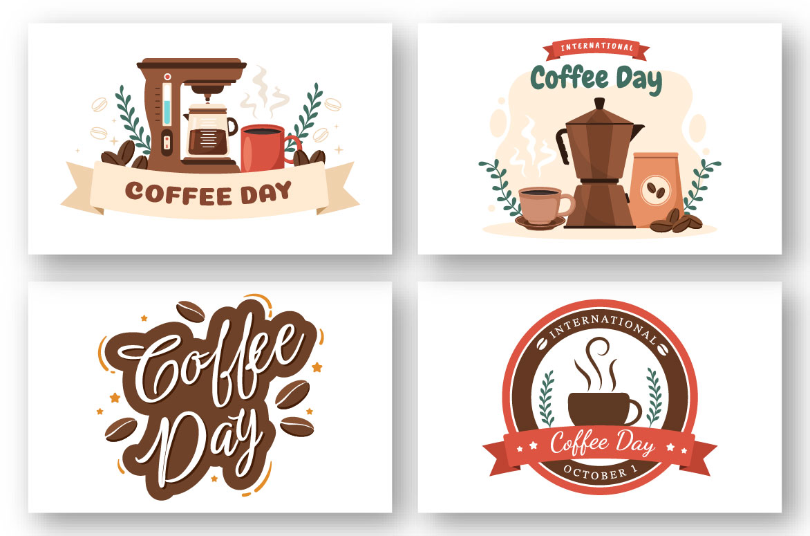 20 International Coffee Day Illustration, images for coffee shop.