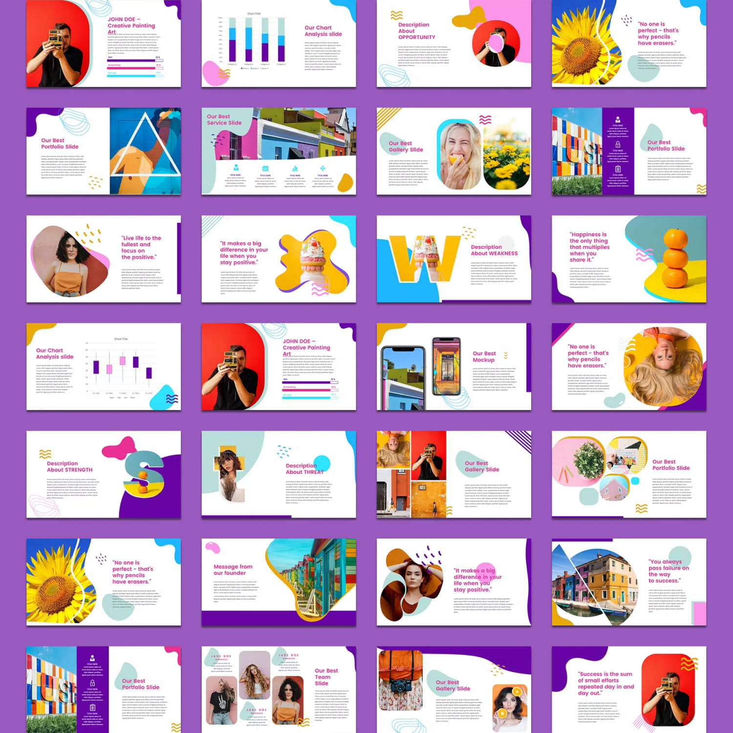 Colorful pop art powerpoint template from StringLabs.