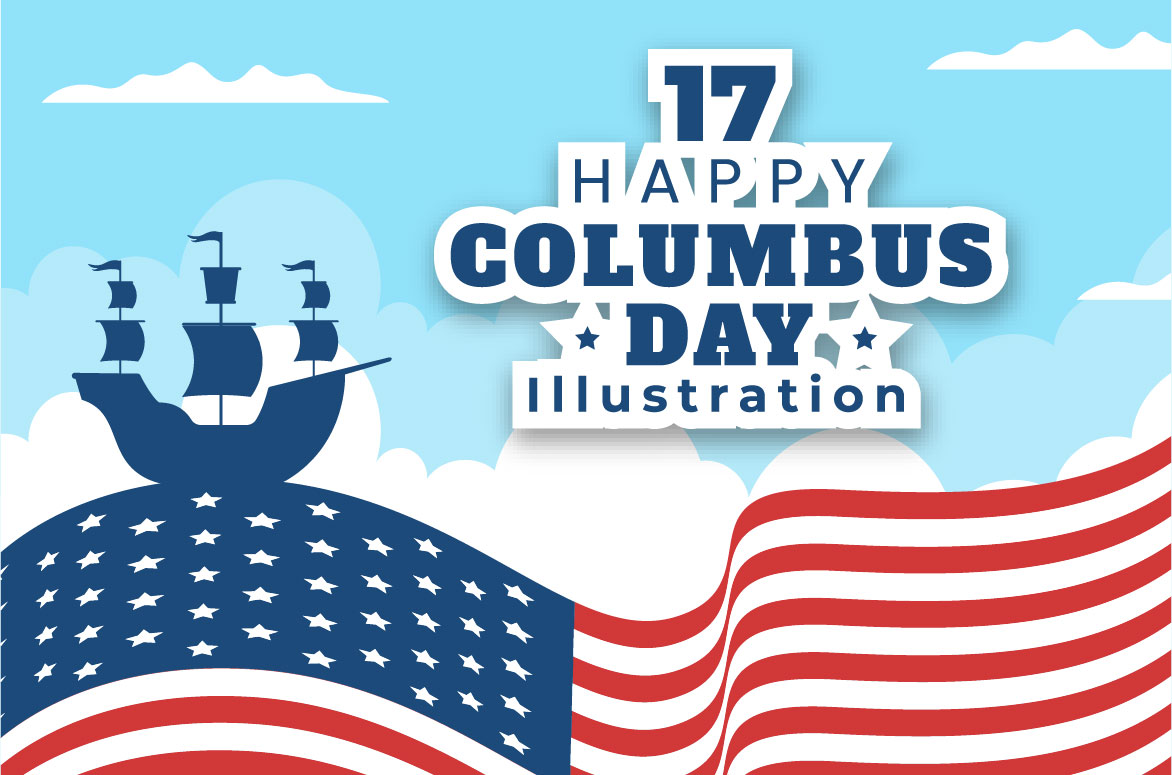 17 Happy Columbus Day National Holiday Illustration facebook image.