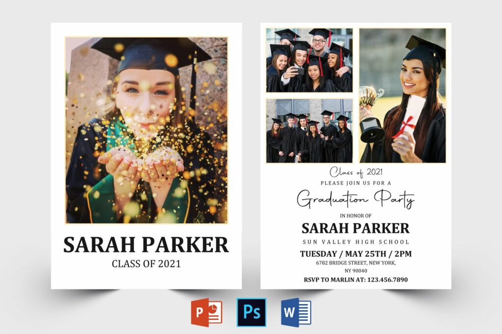 Graduation Ceremony Announcement Template – MasterBundles