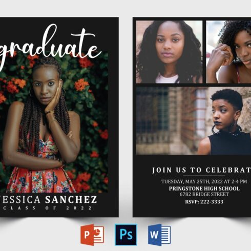 Graduation Announcement Card Template Master Bundles Graduation Announcement Card Template Master Bundles