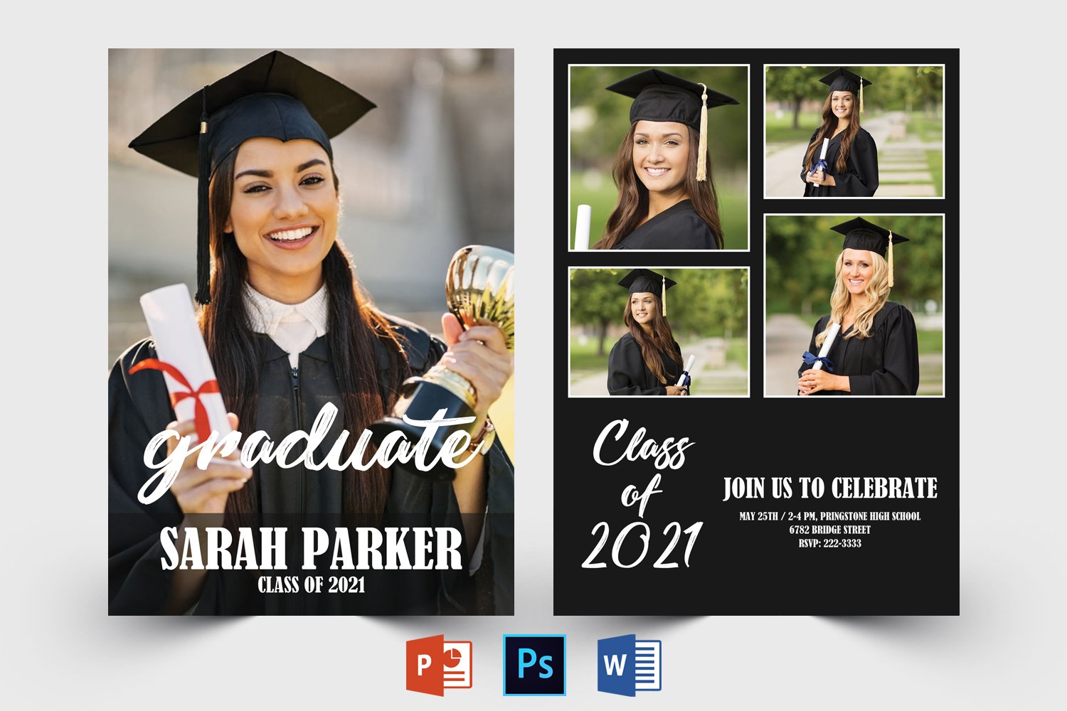 Diverse your photo on a graduation template.