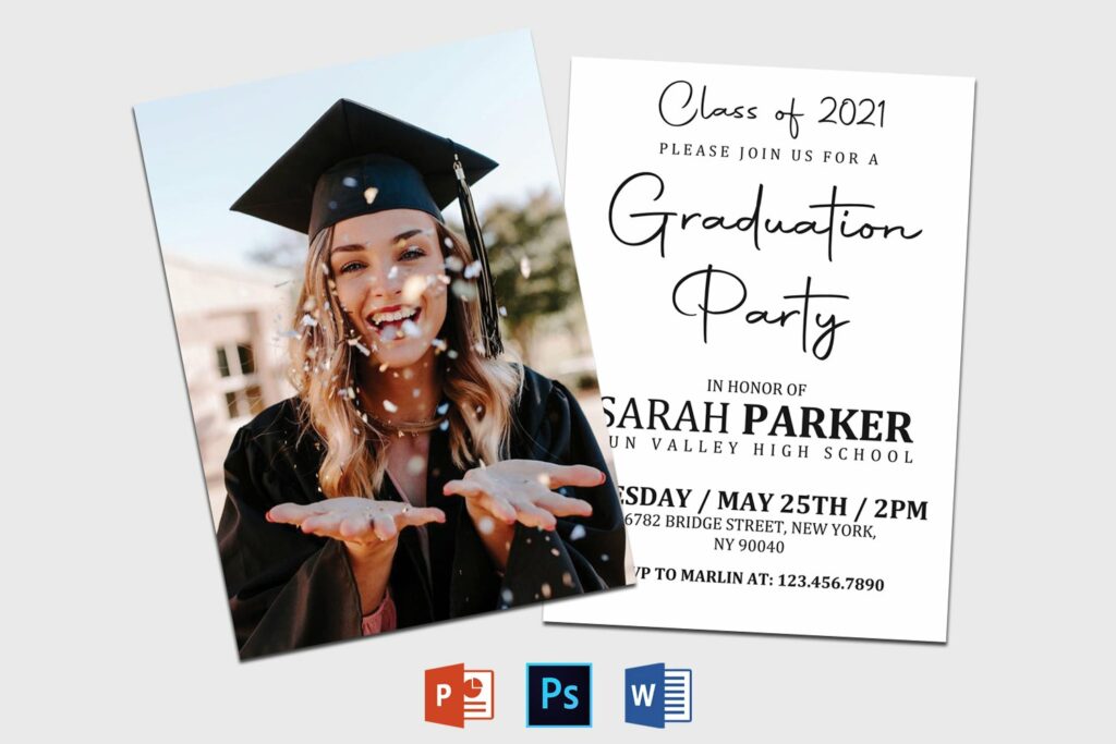 Blank Graduation Announcement Template – MasterBundles