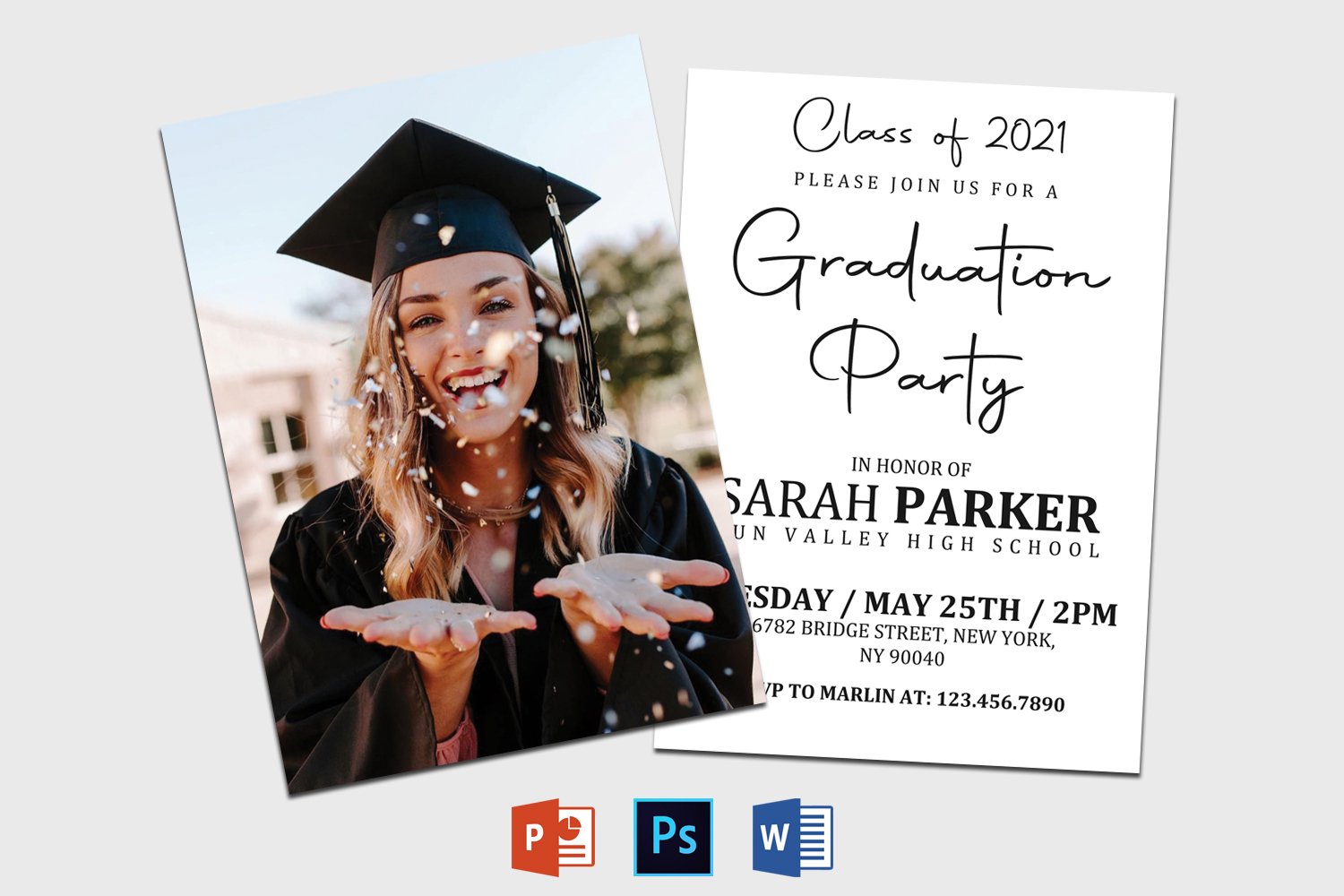 Cool graduation template in light colors.