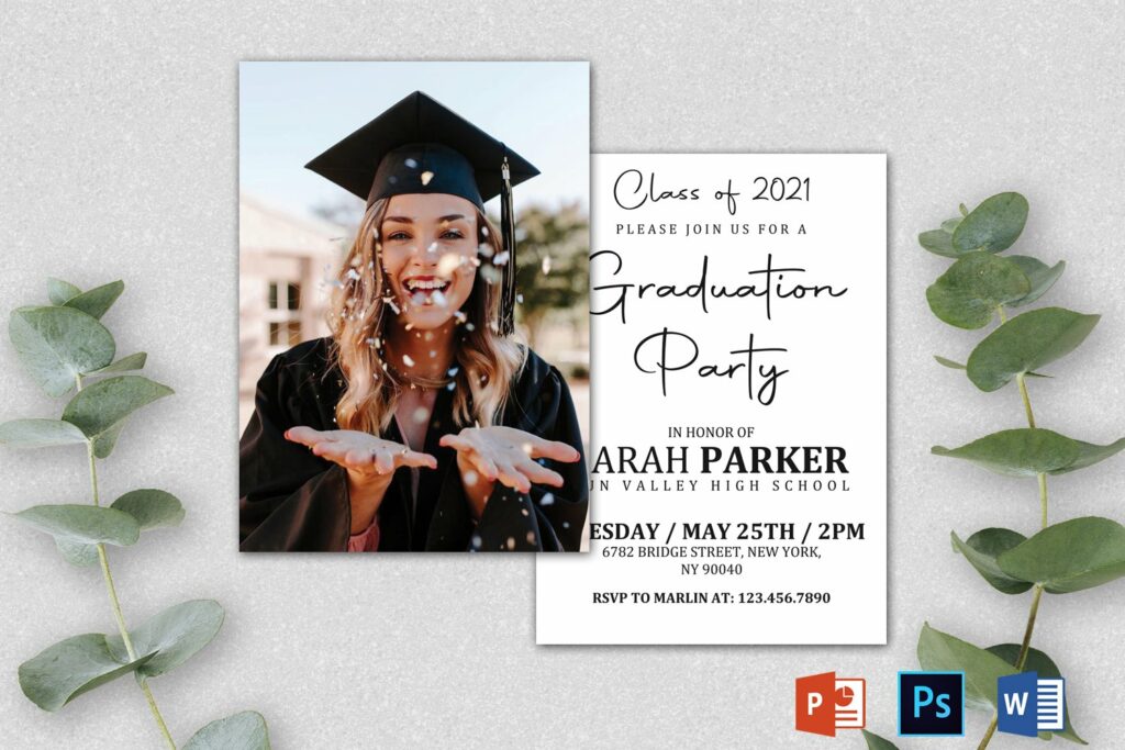 Blank Graduation Announcement Template – MasterBundles