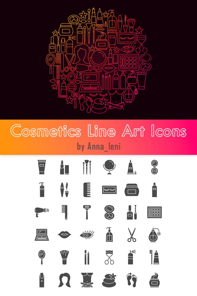 Cosmetics Line Art Icons – MasterBundles