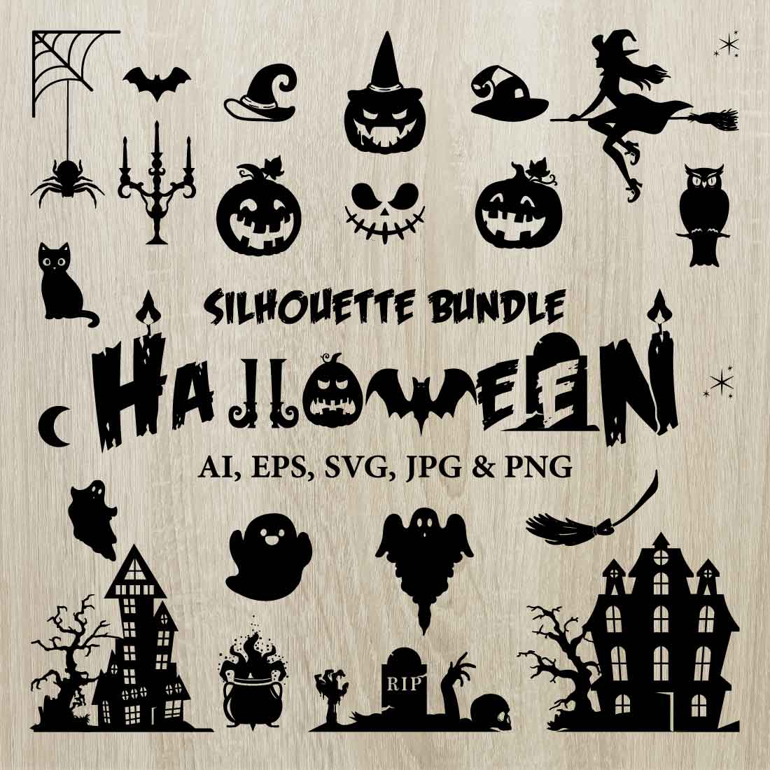 Halloween Silhouette Bundle cover image.