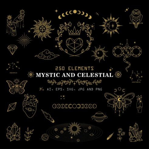 Mystical and Celestial Elements Illustration cover image.