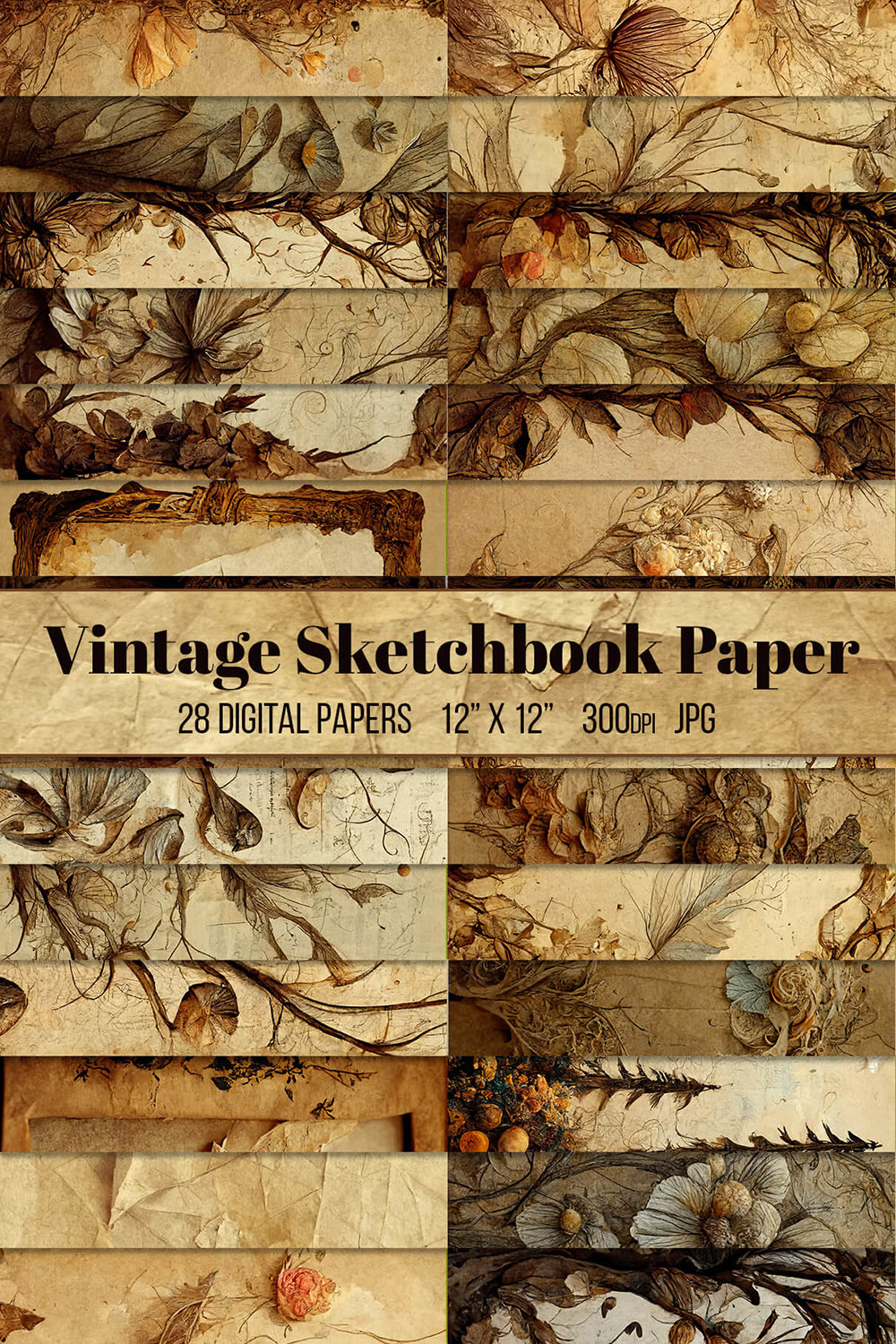 cover pinterest Vintage Sketchbook Paper Backgrounds.