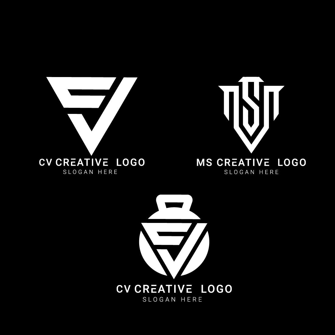 9 Creative Monogram Letter Logo Bundle preview image.