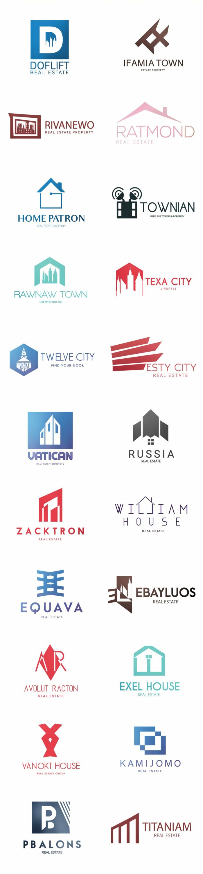 Diverse of real estate logos.
