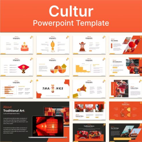 Cultur powerpoint template - main image preview.