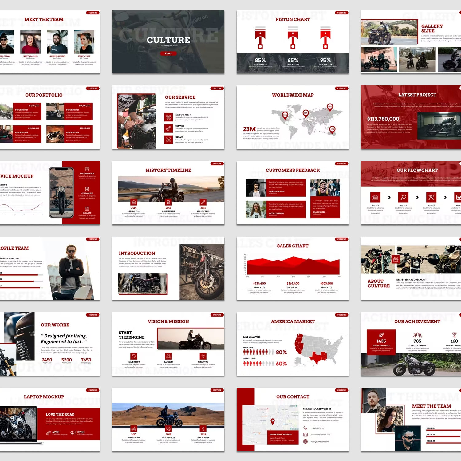 Culture bikers google slides template from SlideFactory.